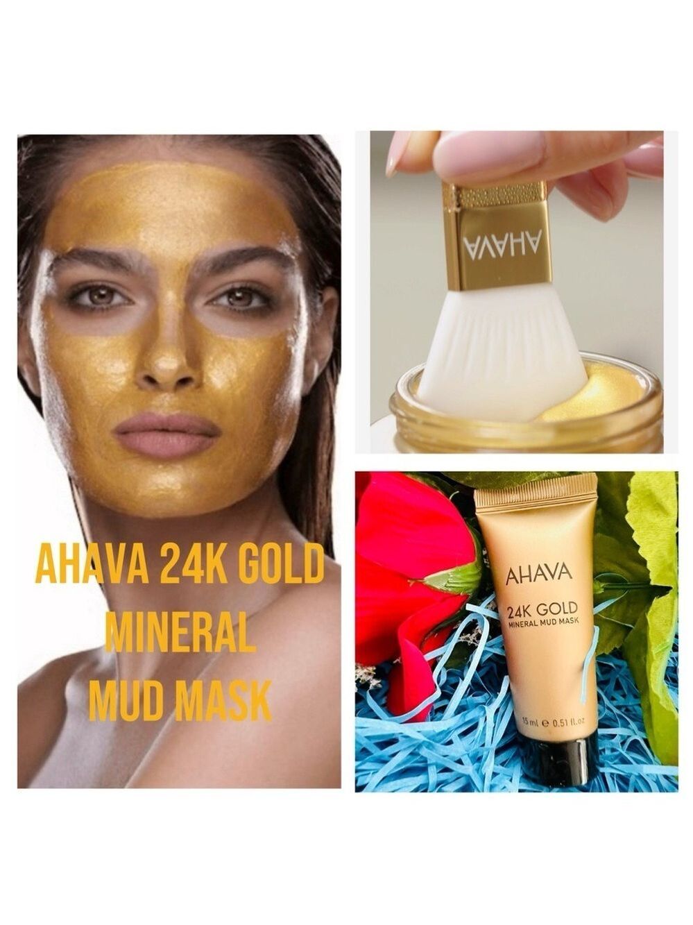 New AHAVA 24K Gold Mineral Mud Mask